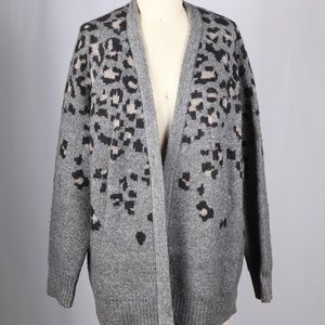 RAG AND BONE LEOPARD PRINT CARDIGAN